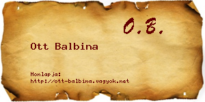 Ott Balbina névjegykártya